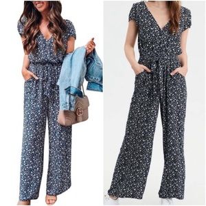 American Eagle floral jumpsuit